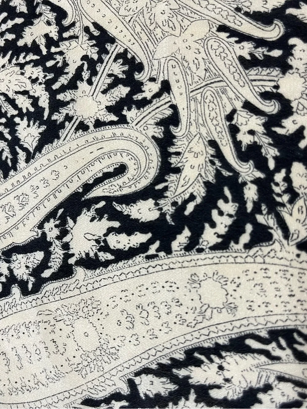 VTG Liberty London black ivory paisley scarf